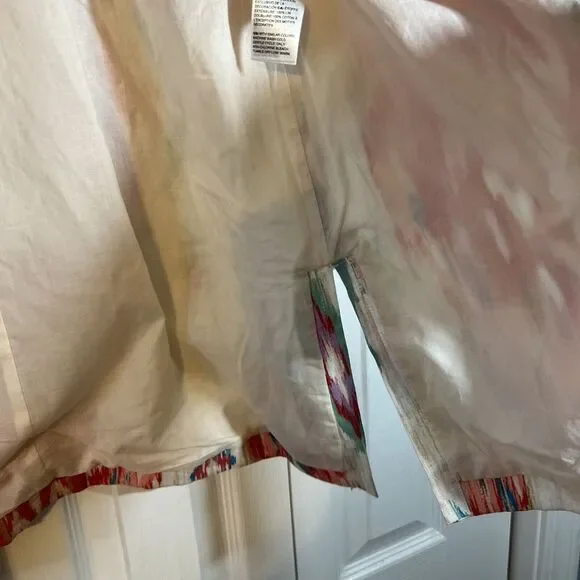 CHICO'S Daintree IKAT Print Soutache Linen Jacket Topper 3/4‎ Size 1(8/10) EUC - Picture 7 of 14